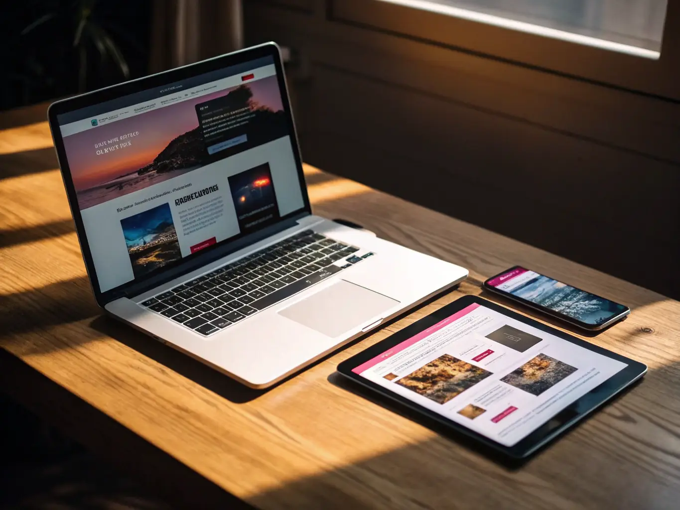 A modern, responsive website displayed on various devices, highlighting sleek design and easy navigation, representing Edmonton Designs & Prints' web design services.
